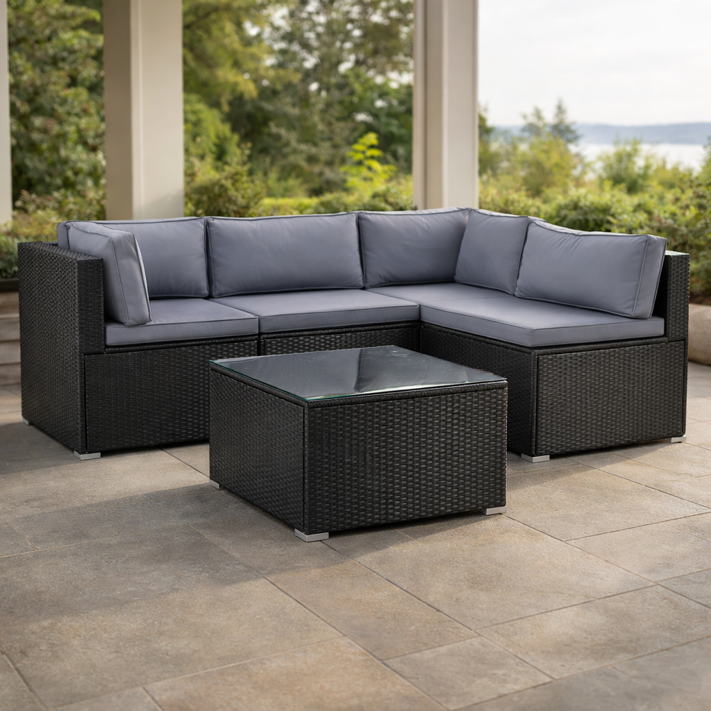 5-Piece Patio Wicker Sectional Set - FINAL SALE ITEM