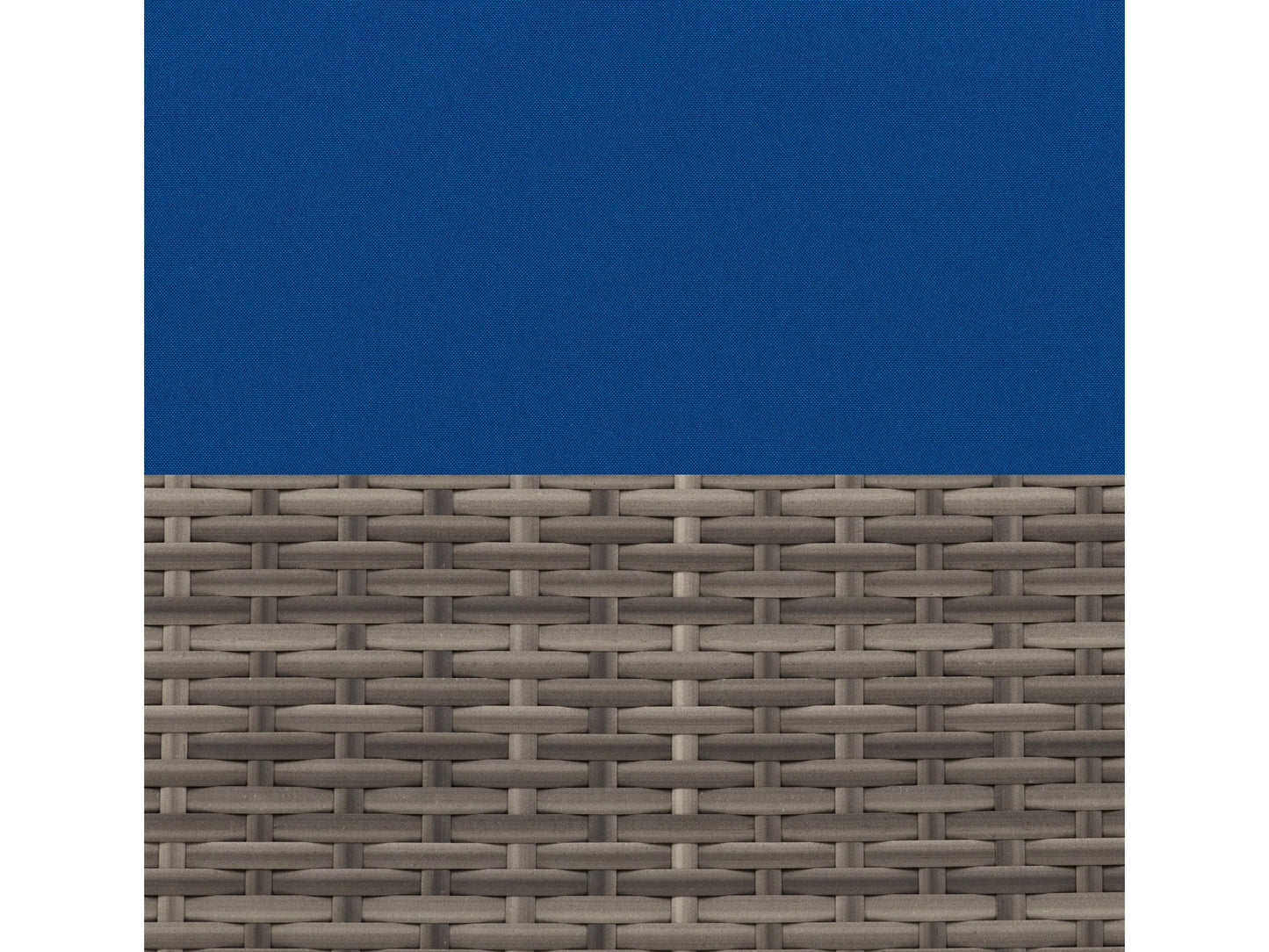 5-piece patio wicker sectional set with beige cushions, dark brown wicker frame, and glass-top coffee table. Features weather-resistant materials and modular design for customizable outdoor seating.