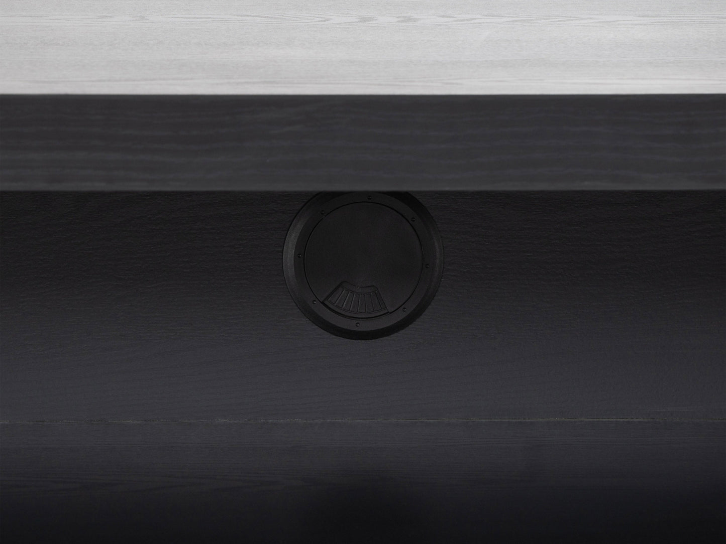 Extra wide TV stand for 95" TVs, dark wood finish with open shelves and sleek black metal frame.