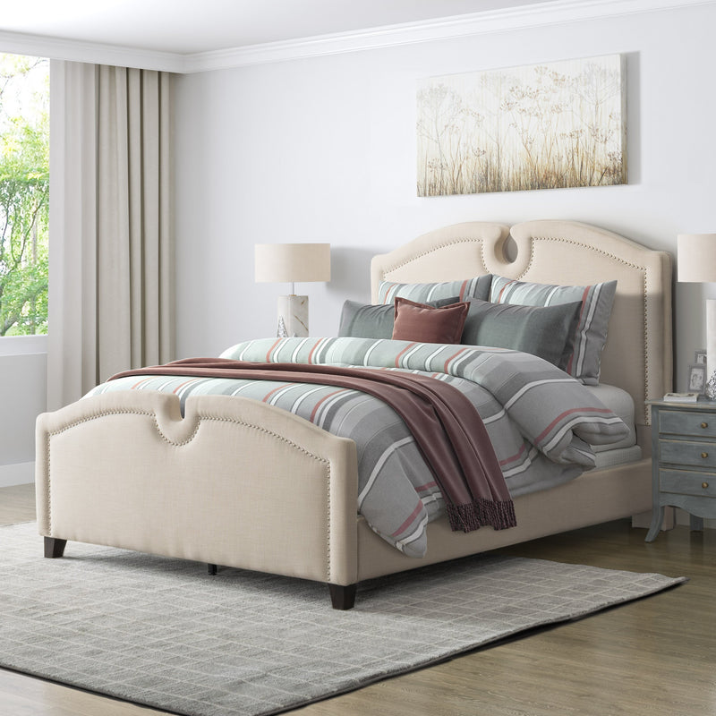 cream Twin / Single Bed Maeve Collection lifestyle scene by CorLiving