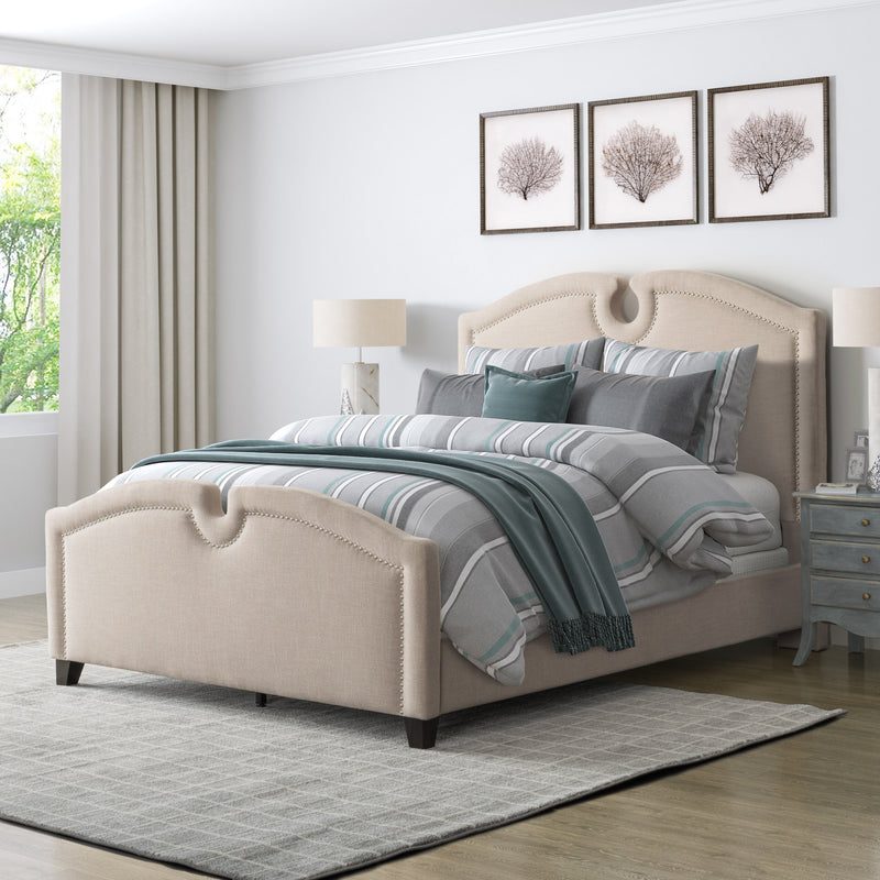 beige Twin / Single Bed Maeve Collection lifestyle scene by CorLiving