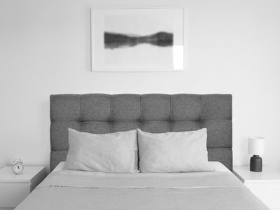 grey Modern Headboard, Twin / Single Valencia Collection lifestyle scene by CorLiving#color_grey