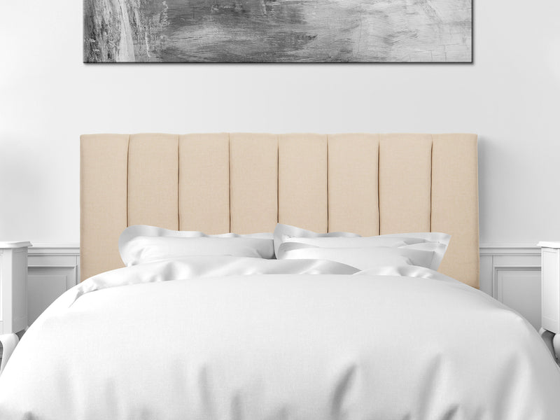 cream Panel Headboard, Queen Helena Collection lifestyle scene by CorLiving