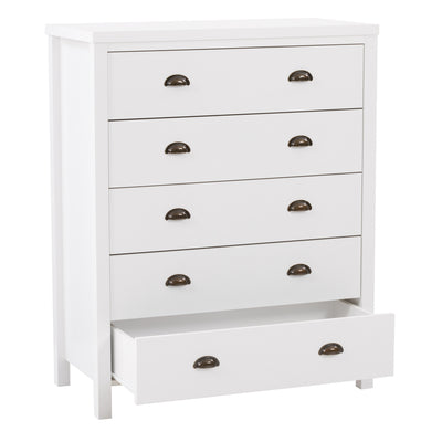 white 5 Drawer Dresser Boston Collection product image by CorLiving#color_white