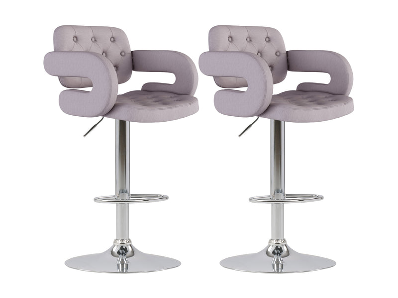 light grey Bar Stools with Arms Set of 2 Jude Collection product image by CorLiving