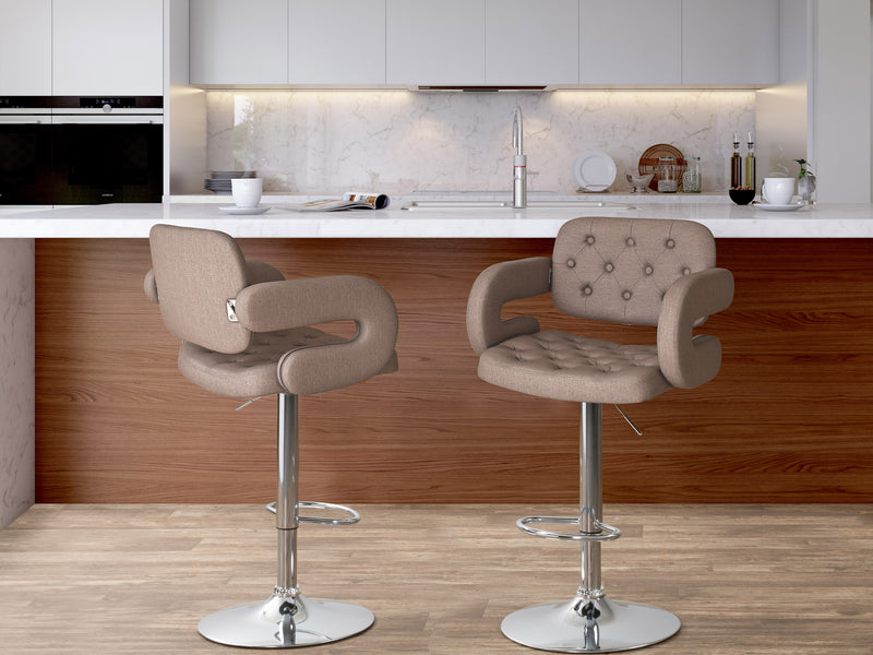 light brown Bar Stools with Arms Set of 2 Jude Collection lifestyle scene by CorLiving
