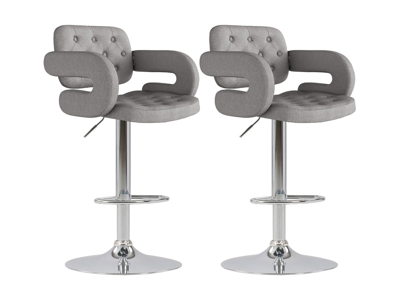 medium grey Bar Stools with Arms Set of 2 Jude Collection product image by CorLiving
