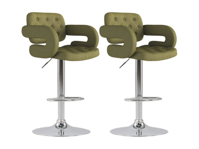 olive green Bar Stools with Arms Set of 2 Jude Collection product image by CorLiving#color_olive-green