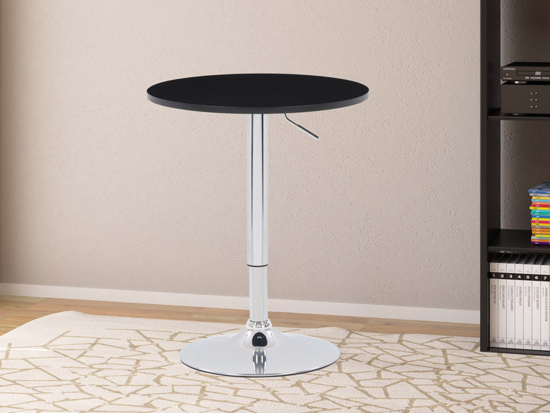 black Adjustable Height Bar Table, Round Maya Collection lifestyle scene by CorLiving
