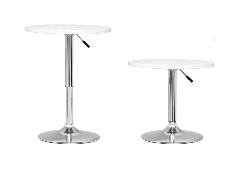 white Adjustable Height Bar Table, Round Maya Collection product image by CorLiving