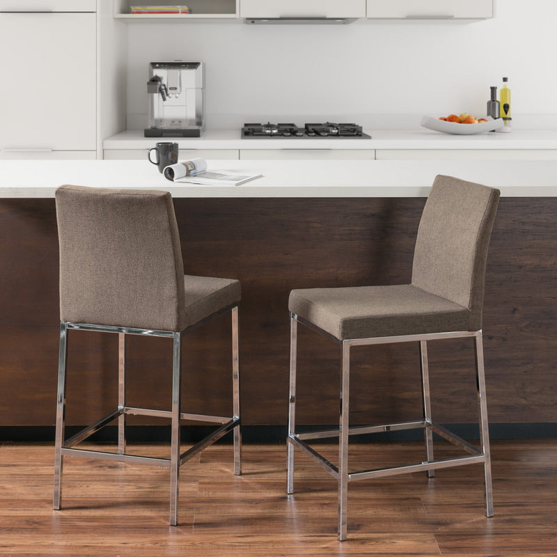 brown Counter Height Bar Stools Set of 2 Huntington Collection lifestyle scene by CorLiving