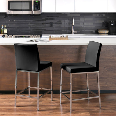 black Counter Height Bar Stools Set of 2 Huntington Collection lifestyle scene by CorLiving#color_black