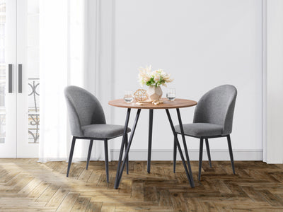 brown Small Round Dining Table Ezra Collection lifestyle scene by CorLiving#color_brown