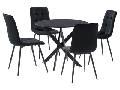5pc Black Dining Room Set Elliot Collection product image by CorLiving#color_elliot-black