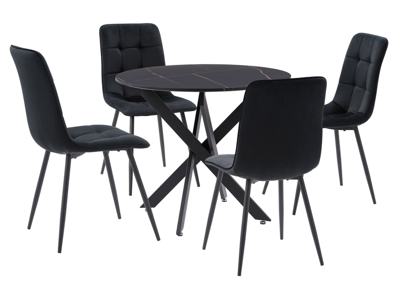 5pc Black Dining Room Set Elliot Collection product image by CorLiving