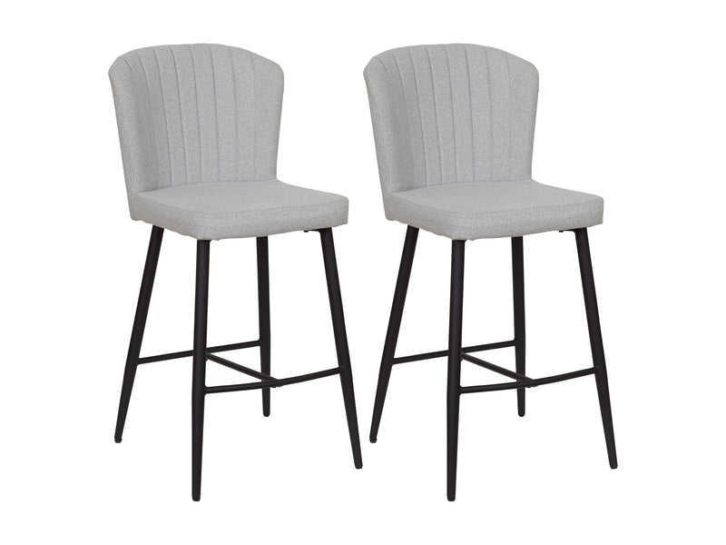 light grey Metal Bar Stools Set of 2 Jasper Collection product image by CorLiving