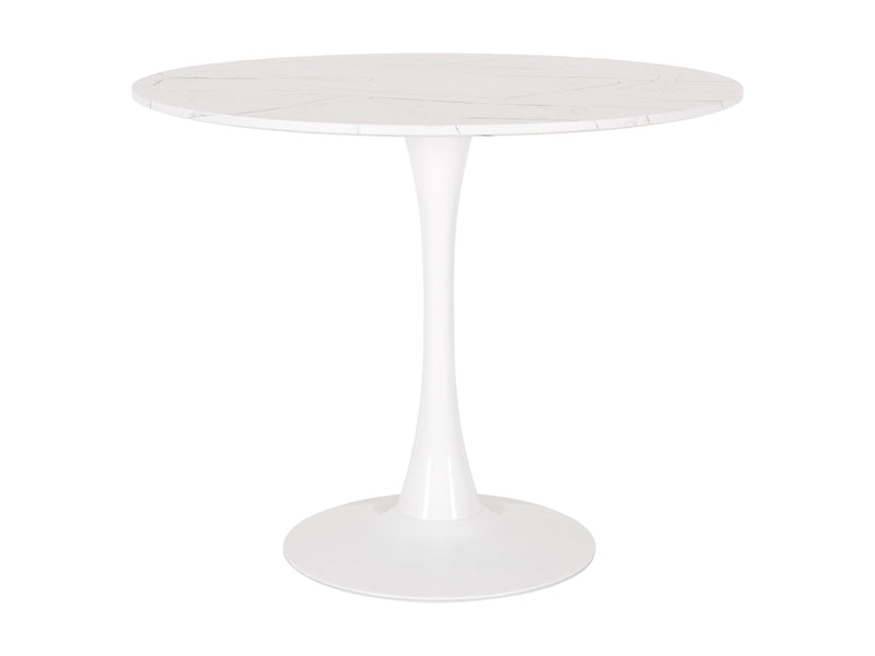 white Round Marbled Bistro Table 35" Ivo Collection product image by CorLiving