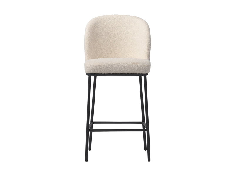 white Counter Height Luxury Boucle Bar Stools Addison Collection product image by CorLiving