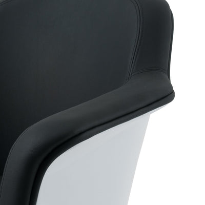 black Leather Swivel Chair CorLiving Collection detail image by CorLiving#color_black
