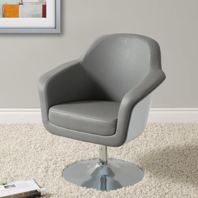 grey Leather Swivel Chair CorLiving Collection lifestyle scene by CorLiving#color_grey