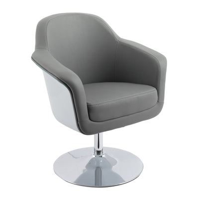 grey Leather Swivel Chair CorLiving Collection product image by CorLiving#color_grey