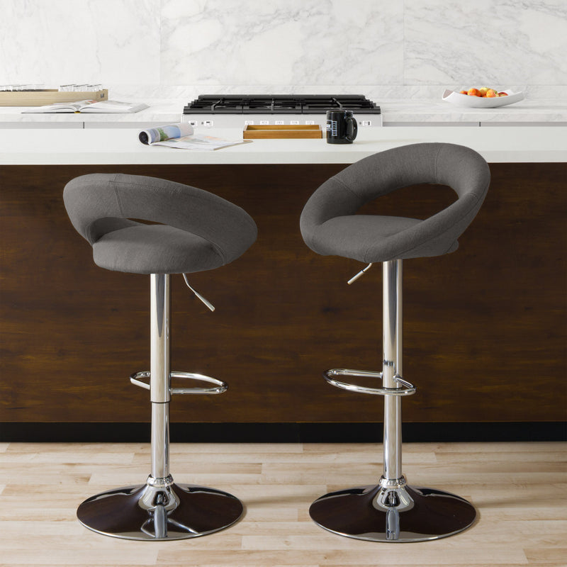 medium grey Adjustable Bar Stool Set of 2 CorLiving Collection lifestyle scene by CorLiving