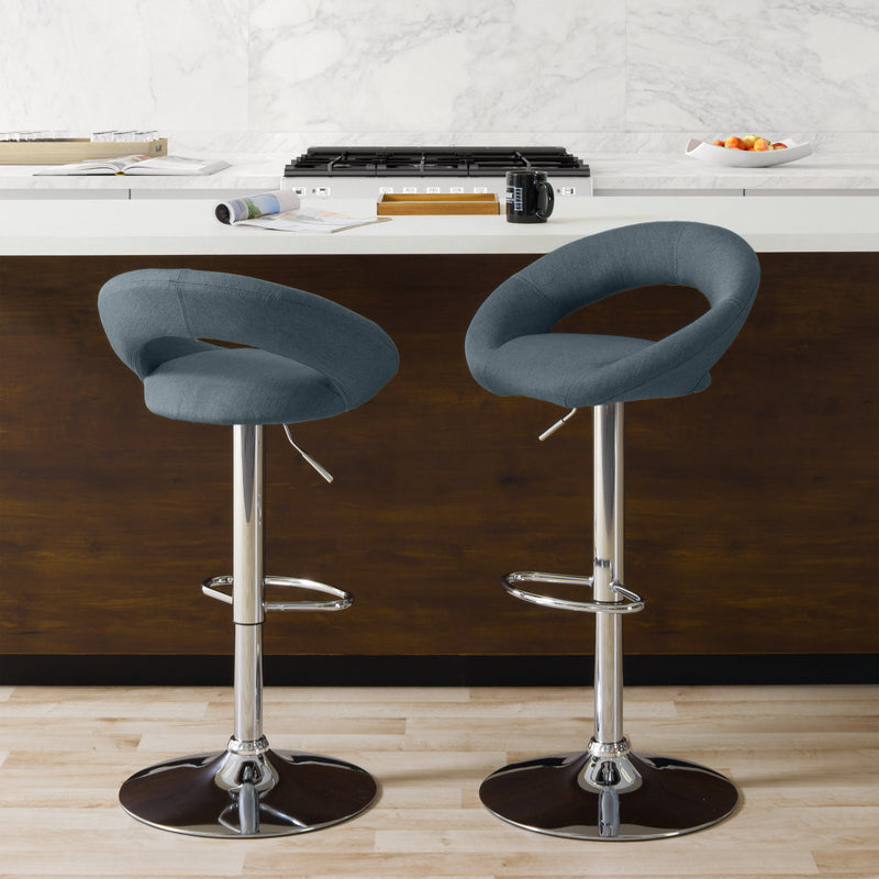 blue grey Adjustable Bar Stool Set of 2 CorLiving Collection lifestyle scene by CorLiving