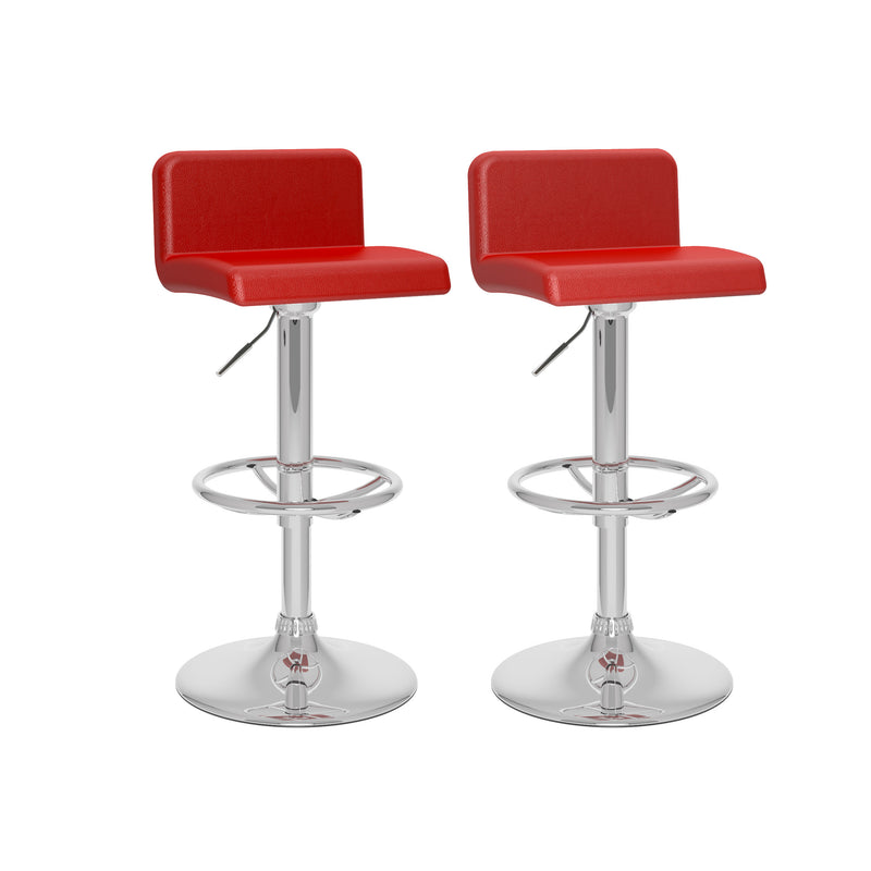 red Low Back Bar Stools Set of 2 Atlas Collection product image by CorLiving