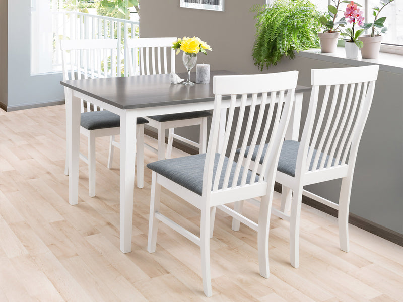 5pc Grey and White Dining Set Michigan Collection lifestyle scene by CorLiving