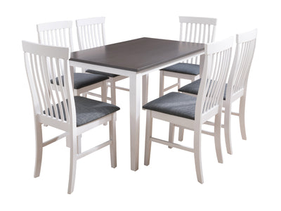 7pc Grey and White Dining Set Michigan Collection product image by CorLiving#color_michigan-grey-and-white