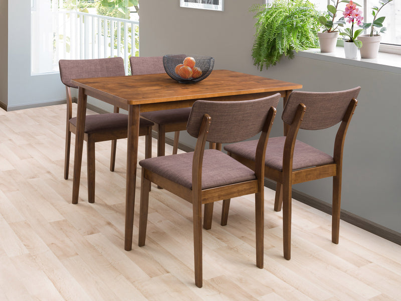 walnut 5pc Dining Set Branson Collection lifestyle scene by CorLiving