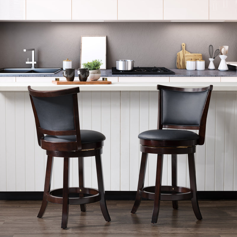 brown Counter Height Bar Stools Set of 2 Wesley Collection lifestyle scene by CorLiving