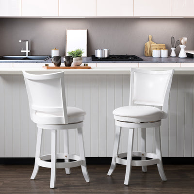 white Counter Height Bar Stools Set of 2 Wesley Collection lifestyle scene by CorLiving#color_white