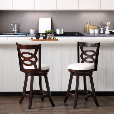 white Wood Bar Stools Counter Height Wren Collection lifestyle scene by CorLiving#color_white