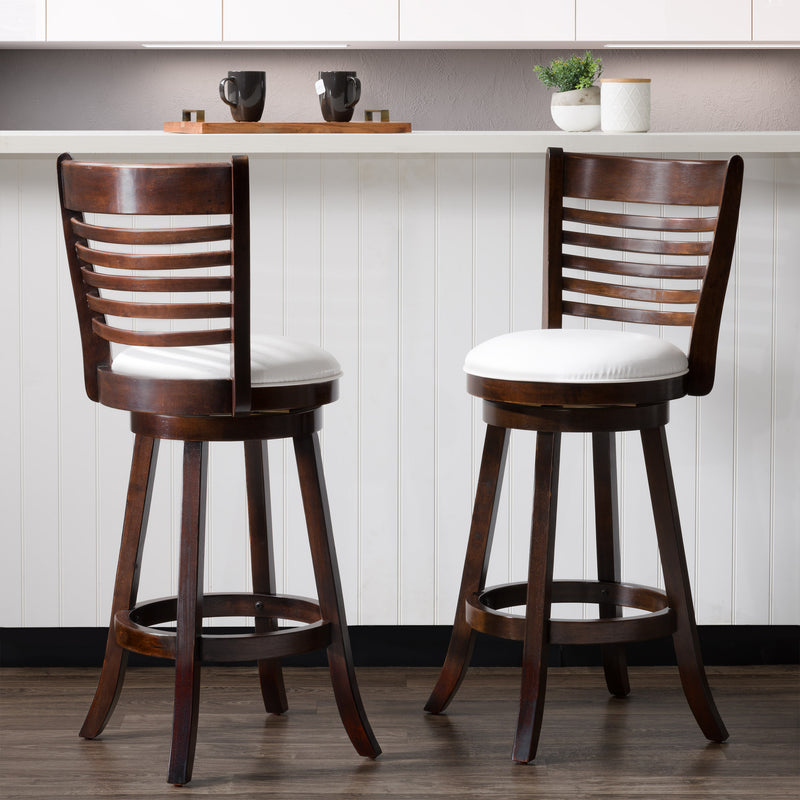 white Bar Height Bar Stools Set of 2 Willa Collection lifestyle scene by CorLiving