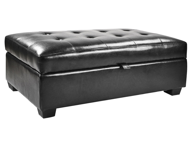 black Tufted Ottoman with Storage Antonio Collection product image by CorLiving