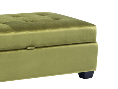 green Tufted Storage Bench Antonio Collection detail image by CorLiving#color_antonio-green-1