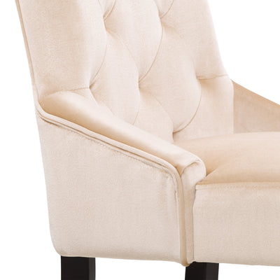beige Velvet Accent Chairs Set of 2 Antonio Collection detail image by CorLiving#color_beige-1