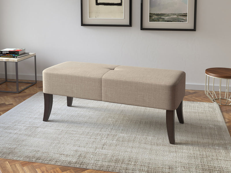 taupe Upholstered Bench Antonio Collection lifestyle scene by CorLiving