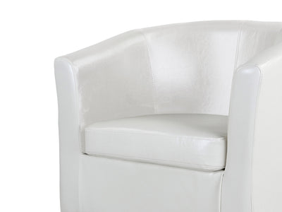 white Leather Barrel Chair Sasha Collection detail image by CorLiving#color_sasha-white