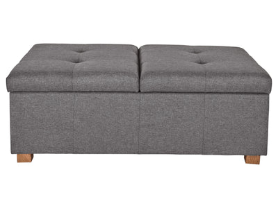 silver brown Double Storage Ottoman Bench Yves Collection product image by CorLiving#color_yves-silver-brown