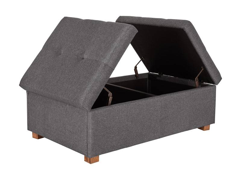 silver brown Double Storage Ottoman Bench Yves Collection product image by CorLiving
