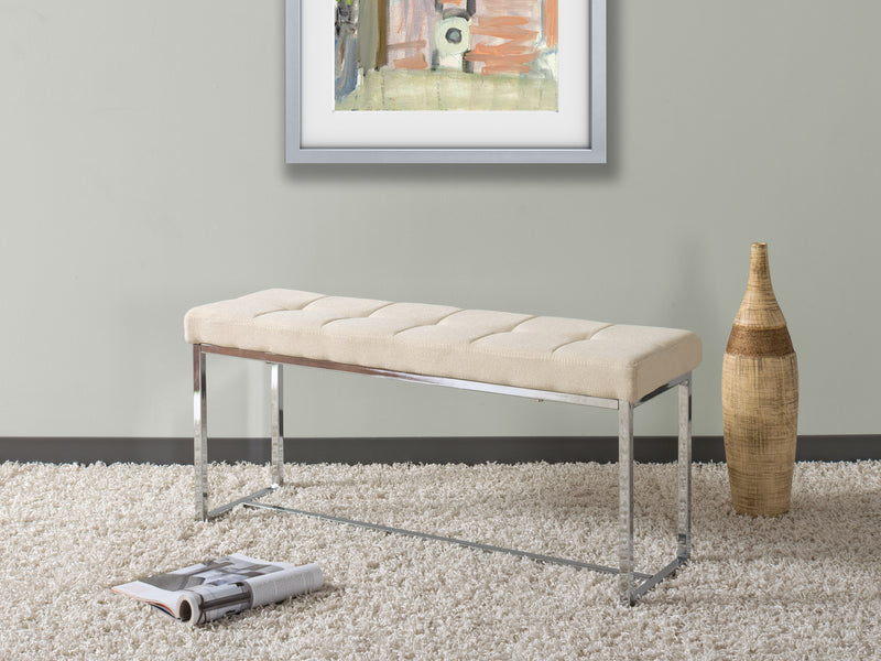 beige Narrow Entryway Bench Huntington Collection lifestyle scene by CorLiving