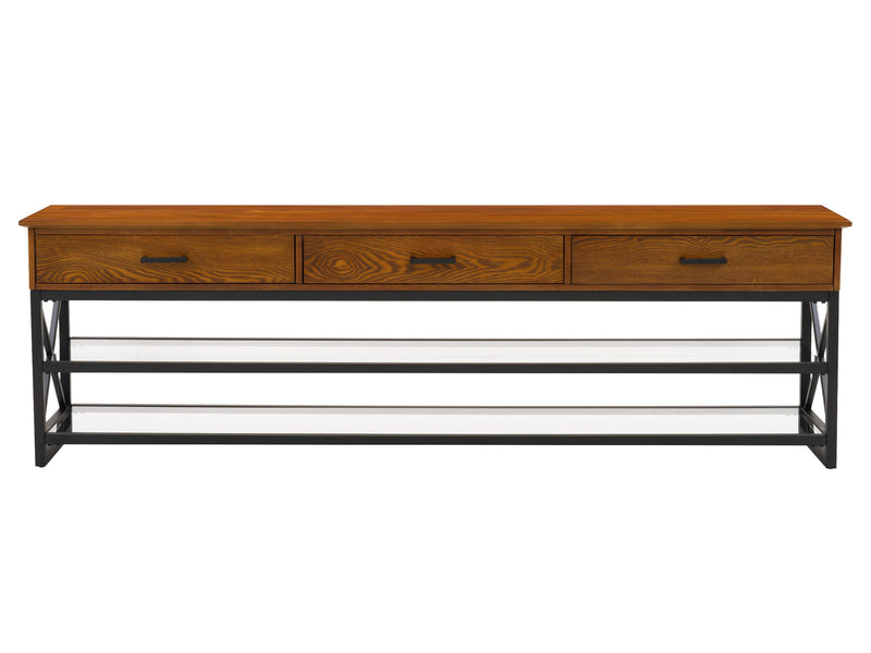 cherry brown TV Bench for TVs up to 95" Houston Collection product image by CorLiving