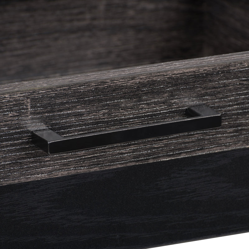 distressed carbon grey black duotone Farmhouse Console Table Joliet Collection detail image by CorLiving
