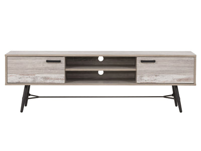 distressed light grey white duotone Mid Century Modern TV Stand for TVs up to 85" Aurora Collection product image by CorLiving#color_distressed-light-grey-white-duotone