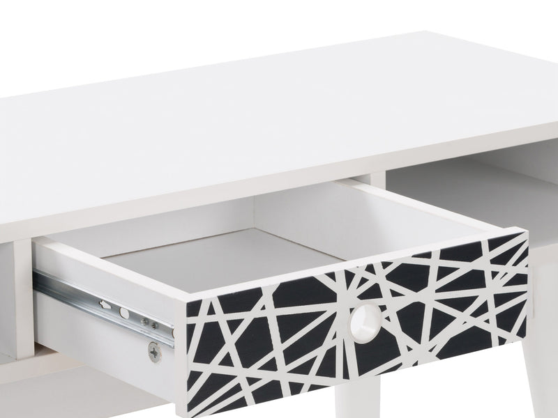 abstract pattern white Mid Century Modern Desk Acerra Collection detail image by CorLiving