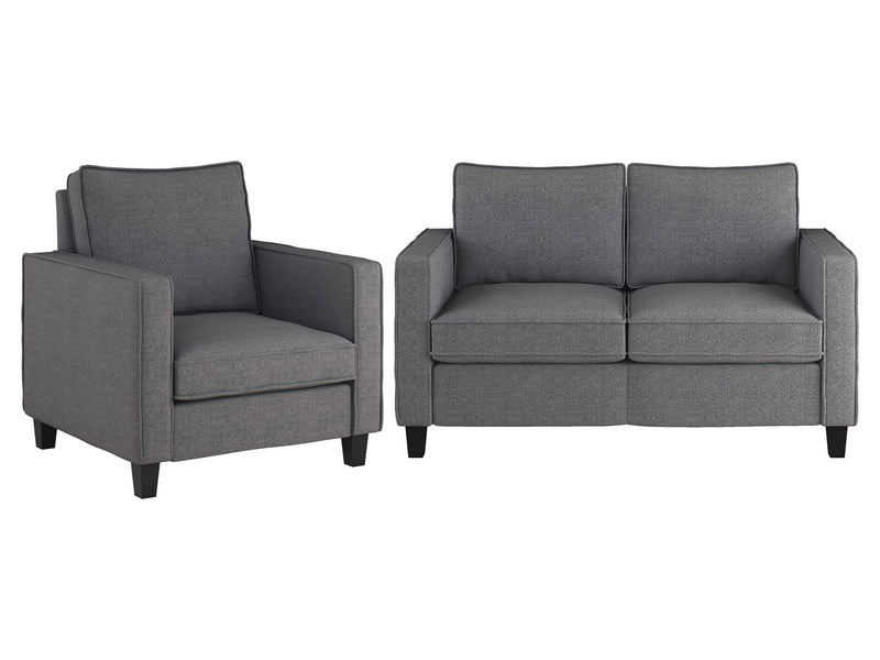 grey 2 Seater Loveseat and Chair Set, 2 piece Georgia Collection product image by CorLiving
