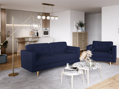 navy blue 3 Seater Sofa Mulberry collection lifestyle scene by CorLiving#color_navy-blue