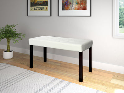 white Upholstered Bench Fresno Collection lifestyle scene by CorLiving#color_fresno-white